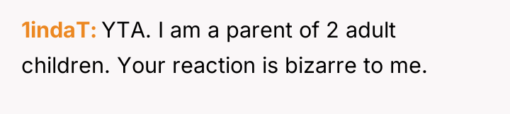 1indaT YTA. I am a parent of 2 adult children....