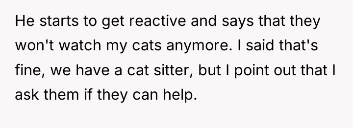 He starts to get reactive and says that they won't...
