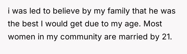 i was led to believe by my family that he...