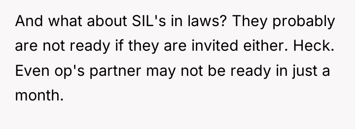 And what about SIL's in laws? They probably are not...