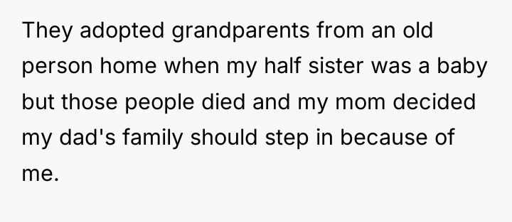 They adopted grandparents from an old person home when my...