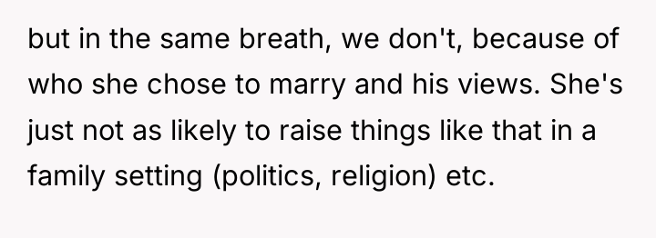 but in the same breath, we don't, because of who...