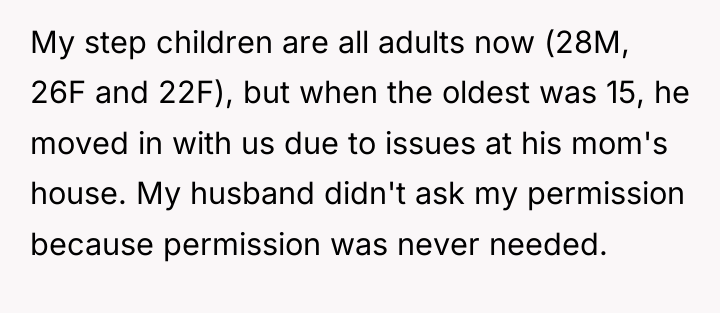 My step children are all adults now (28M, 26F and...