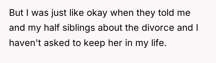 But I was just like okay when they told me...