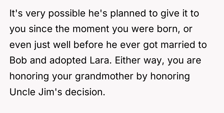 It's very possible he's planned to give it to you...