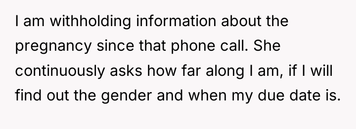 I am withholding information about the pregnancy since that phone...