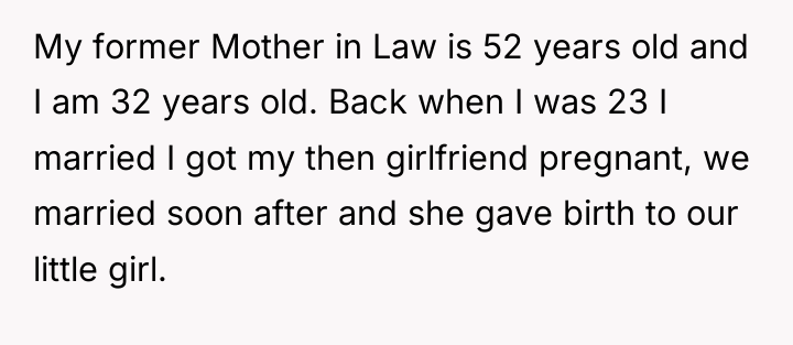 My former Mother in Law is 52 years old and...
