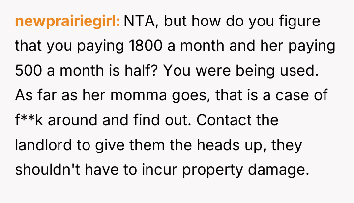 newprairiegirl NTA, but how do you figure that you paying...