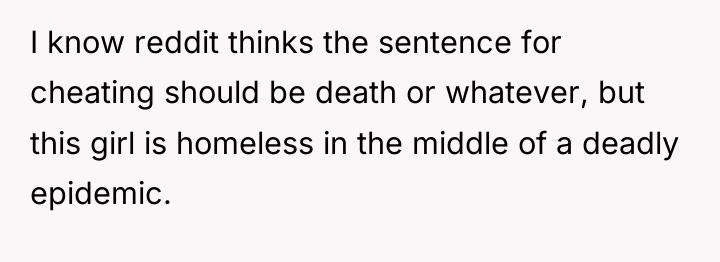 I know reddit thinks the sentence for cheating should be...