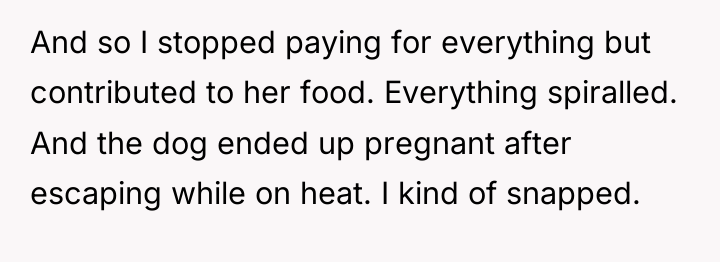 And so I stopped paying for everything but contributed to...