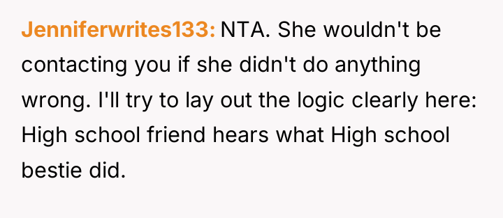 Jenniferwrites133 NTA. She wouldn't be contacting you if she didn't...