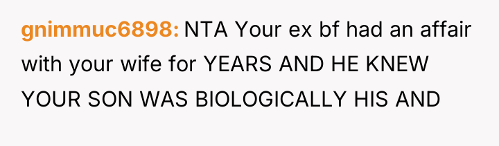 gnimmuc6898 NTA Your ex bf had an affair with your...