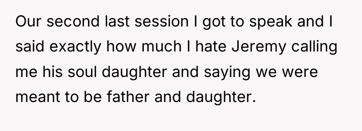 Our second last session I got to speak and I...