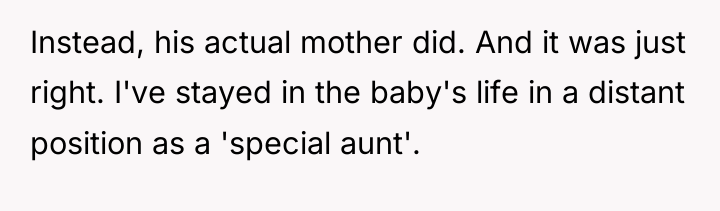 Instead, his actual mother did. And it was just right....