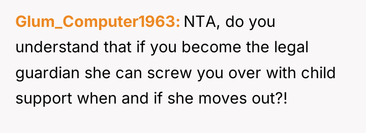 Glum_Computer1963 NTA, do you understand that if you become the...