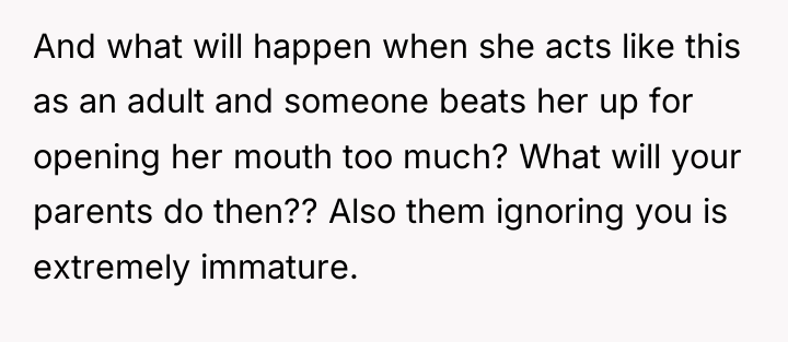And what will happen when she acts like this as...