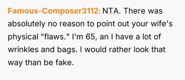 Famous-Composer3112 NTA. There was absolutely no reason to point out...