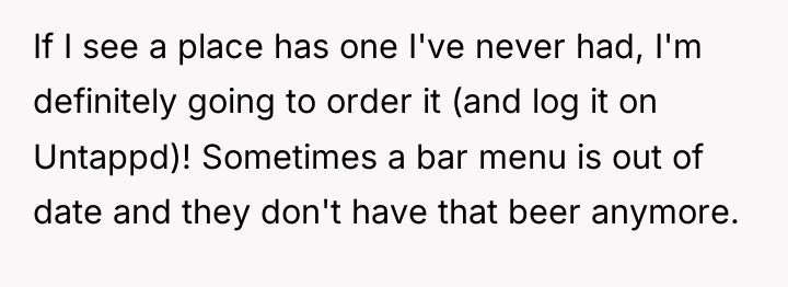 If I see a place has one I've never had,...
