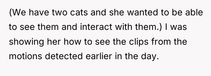 (We have two cats and she wanted to be able...