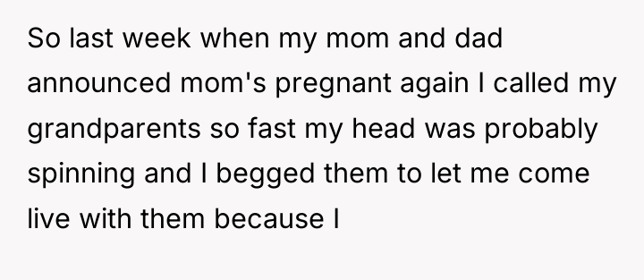 So last week when my mom and dad announced mom's...
