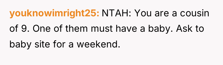 youknowimright25 NTAH: You are a cousin of 9. One of...