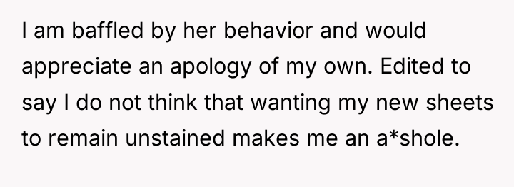 I am baffled by her behavior and would appreciate an...