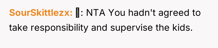 SourSkittlezx ‍: NTA You hadn't agreed to take responsibility and...