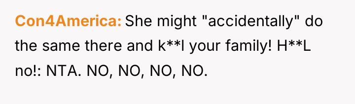 Con4America She might "accidentally" do the same there and k**l...
