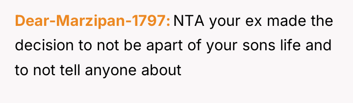 Dear-Marzipan-1797 NTA your ex made the decision to not be...