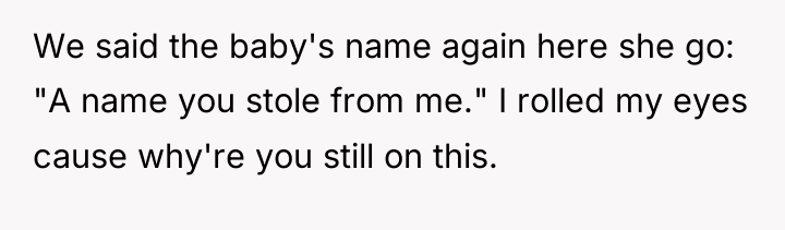 We said the baby's name again here she go: "A...