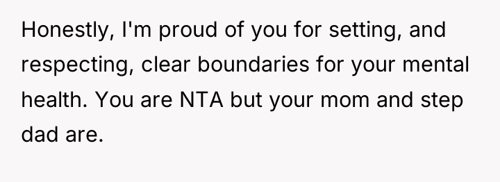 Honestly, I'm proud of you for setting, and respecting, clear...