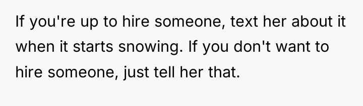 If you're up to hire someone, text her about it...