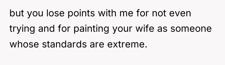 but you lose points with me for not even trying...