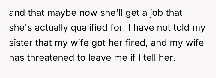and that maybe now she'll get a job that she's...