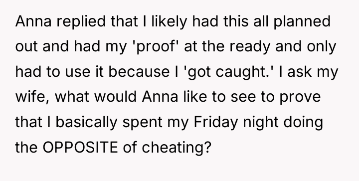 Anna replied that I likely had this all planned out...