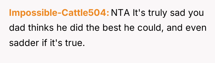 Impossible-Cattle504 NTA It's truly sad you dad thinks he did...