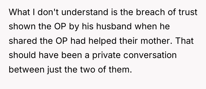 What I don't understand is the breach of trust shown...