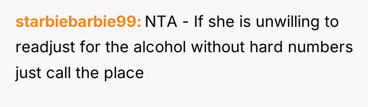 starbiebarbie99 NTA - If she is unwilling to readjust for...
