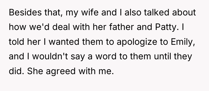 Besides that, my wife and I also talked about how...