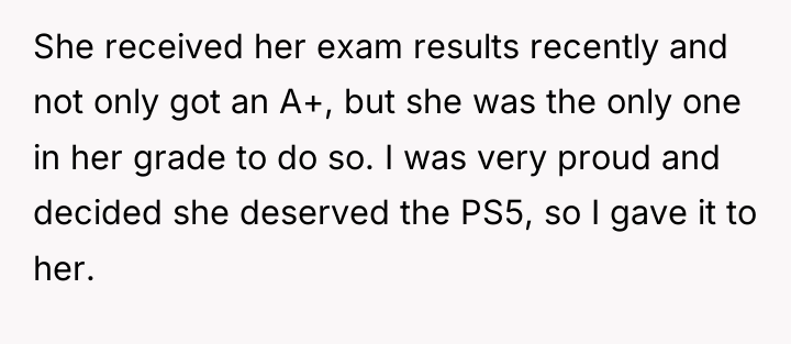 She received her exam results recently and not only got...