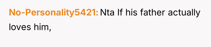 No-Personality5421 Nta If his father actually loves him,
