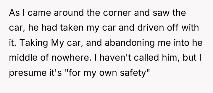 As I came around the corner and saw the car,...