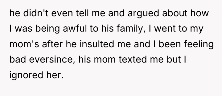 he didn't even tell me and argued about how I...