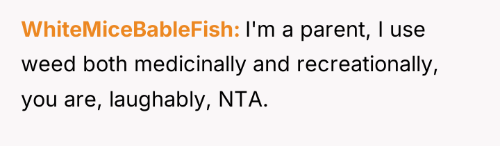 WhiteMiceBableFish I'm a parent, I use weed both medicinally and...