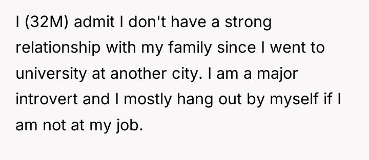 I (32M) admit I don't have a strong relationship with...