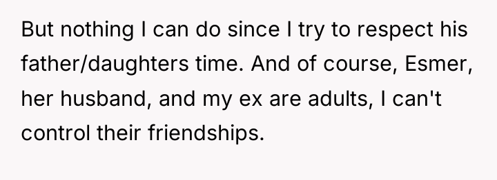 But nothing I can do since I try to respect...