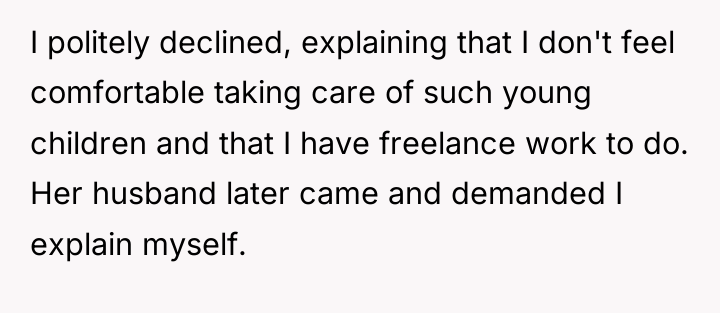 I politely declined, explaining that I don't feel comfortable taking...