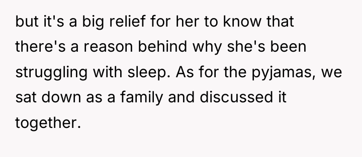 but it's a big relief for her to know that...