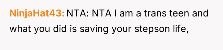 NinjaHat43 NTA: NTA I am a trans teen and what...