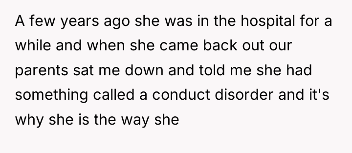 A few years ago she was in the hospital for...